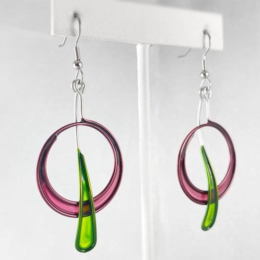Colorful Resin Dipped Kinetic Earrings, Handmade in USA