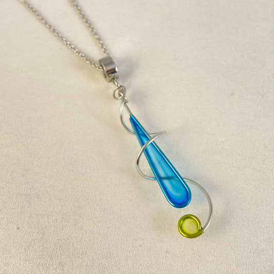 Colorful Resin Dipped Kinetic Necklace, Handmade in USA