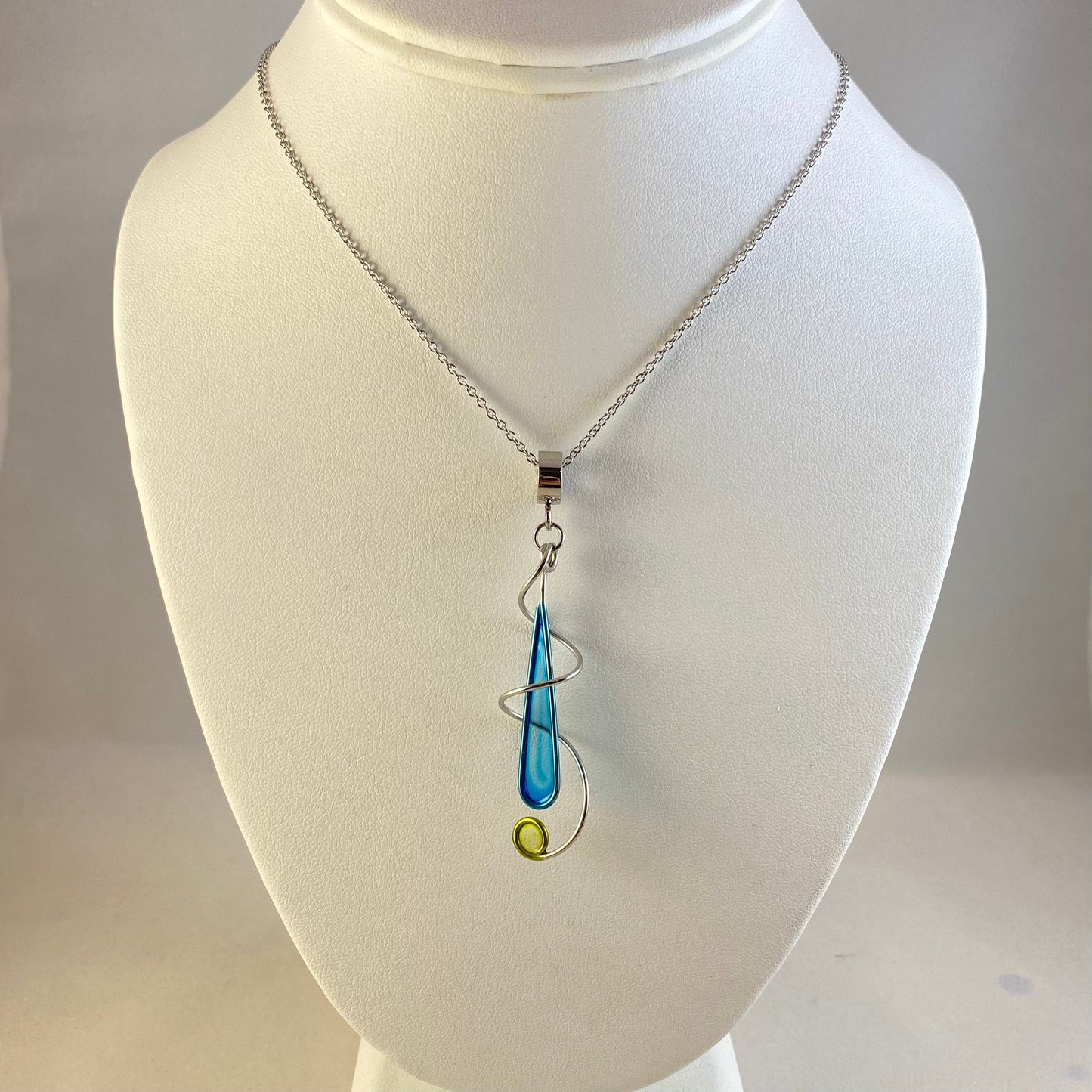 Colorful Resin Dipped Kinetic Necklace, Handmade in USA