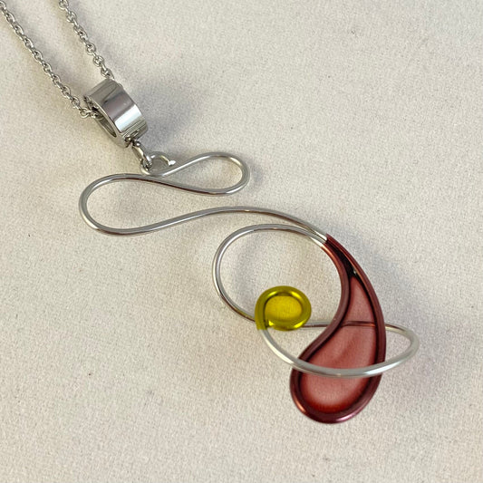 Colorful Resin Dipped Kinetic Necklace, Handmade in USA