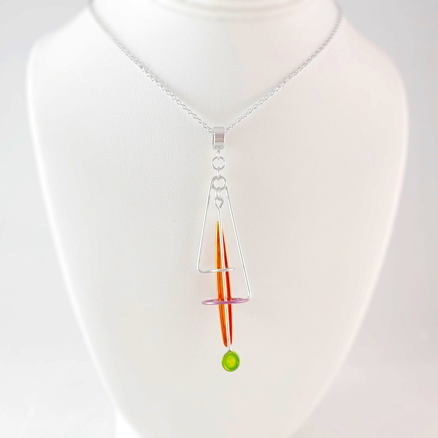 Colorful Resin Dipped Kinetic Necklace, Handmade in USA
