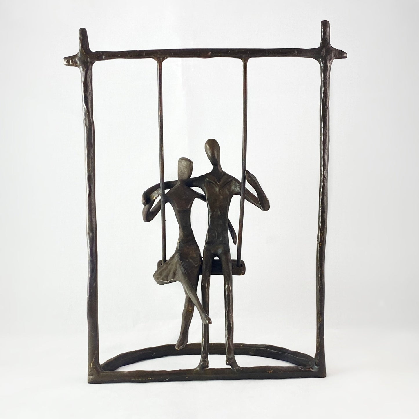 Couple on a Swing Bronze Sculpture - Unique Home Decor