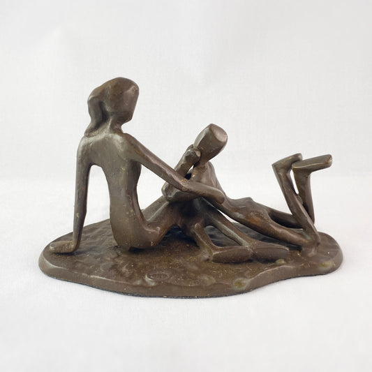 Couple Sharing Thoughts Bronze Sculpture - Unique Home Decor