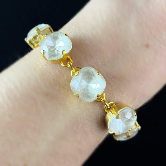 Cushion Cut Swarovski Crystal Bracelet, Ivory - La Vie Parisienne by Catherine Popesco