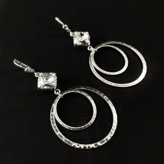 Cushion Cut Swarovski Crystal Earrings, Clear - La Vie Parisienne by Catherine Popesco