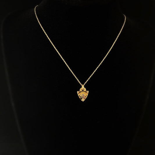 Dainty Gold Eye Charm Necklace - Enlightened, 1920s