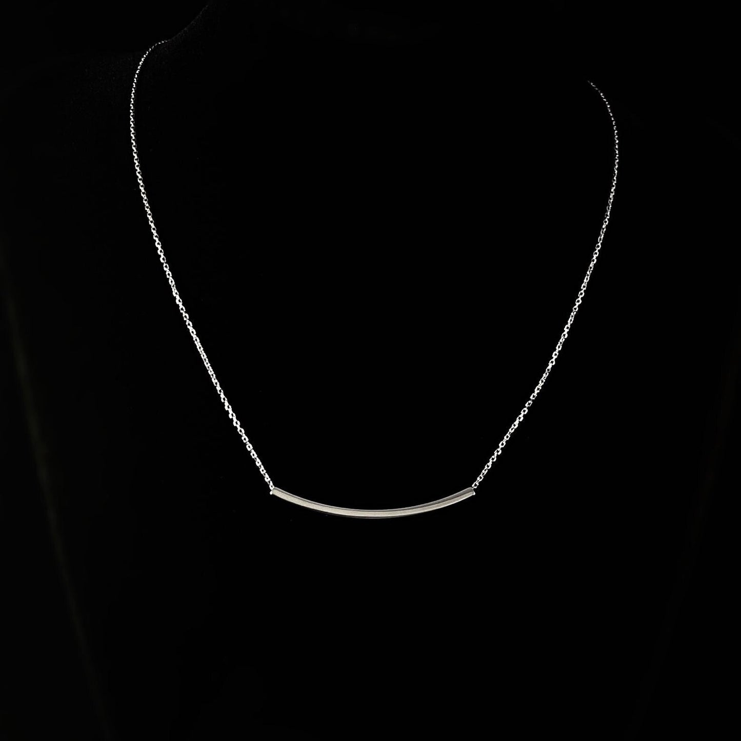 Dainty Silver Bar Necklace - Sabrina