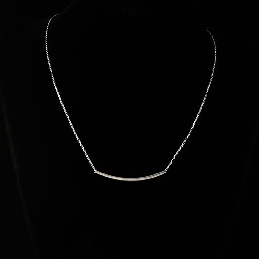 Dainty Silver Bar Necklace - Sabrina