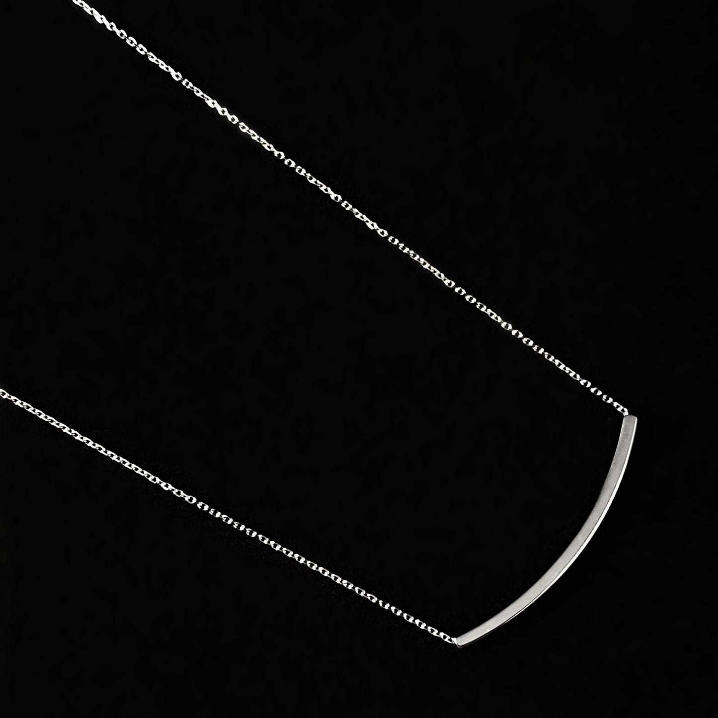 Dainty Silver Bar Necklace - Sabrina