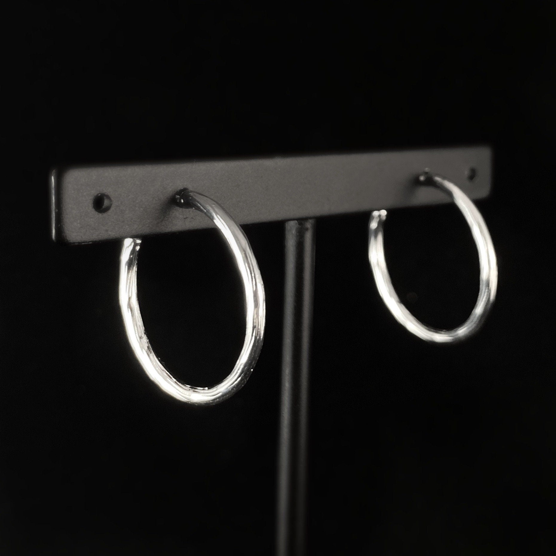 Dainty Silver Minimalist Hoop Earrings - Handmade Nickel Free Ulla Jewelry