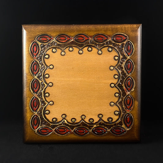 Decorative Lacework Jewelry Box, Handmade Hinged Wooden Treasure Box