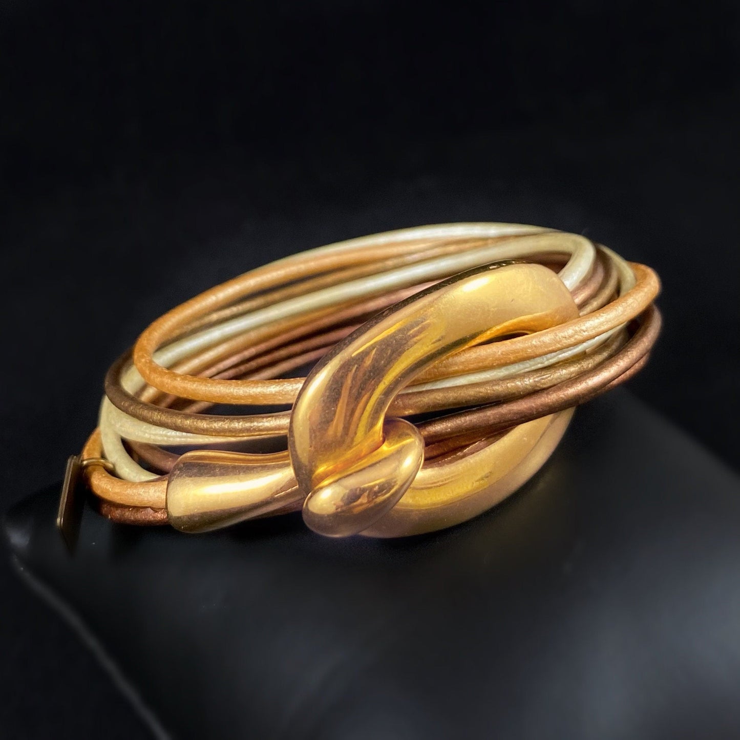 Double Wrap Leather Buckle Bracelet, Nickel Free