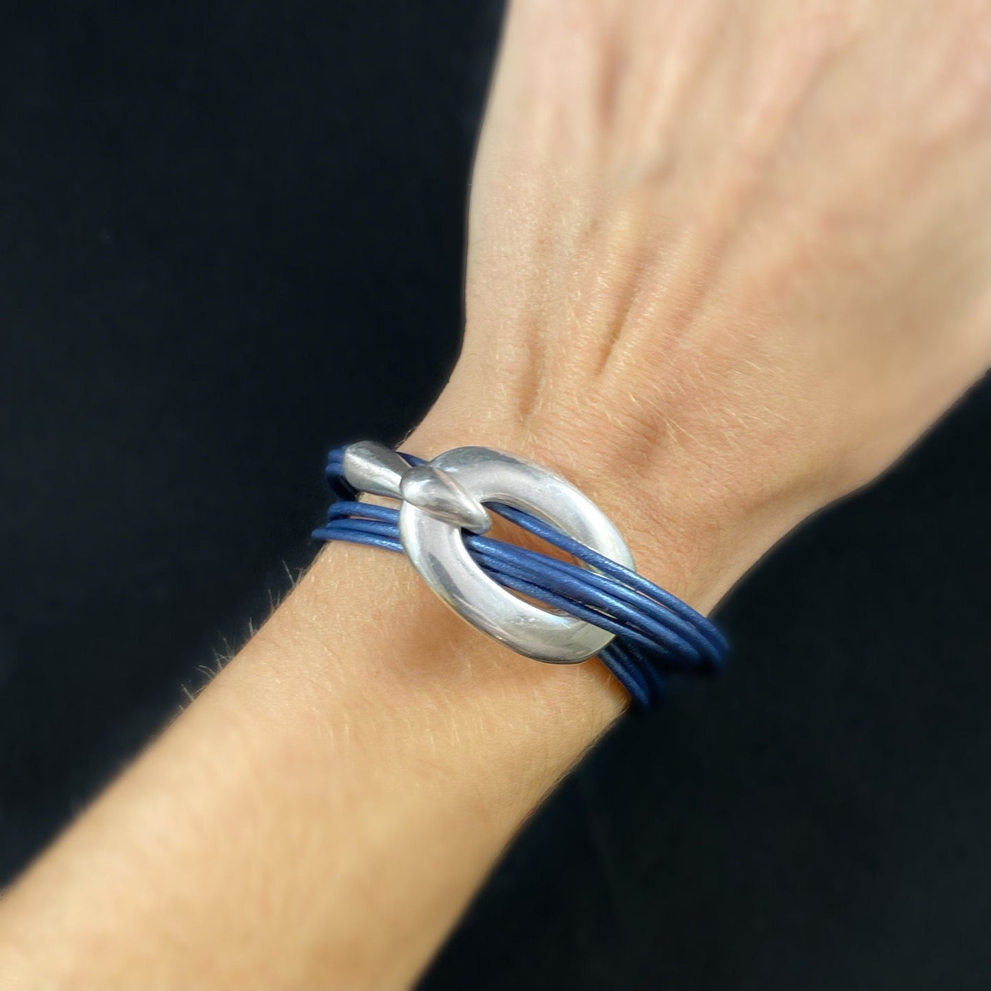 Double Wrap Leather Buckle Bracelet, Nickel Free