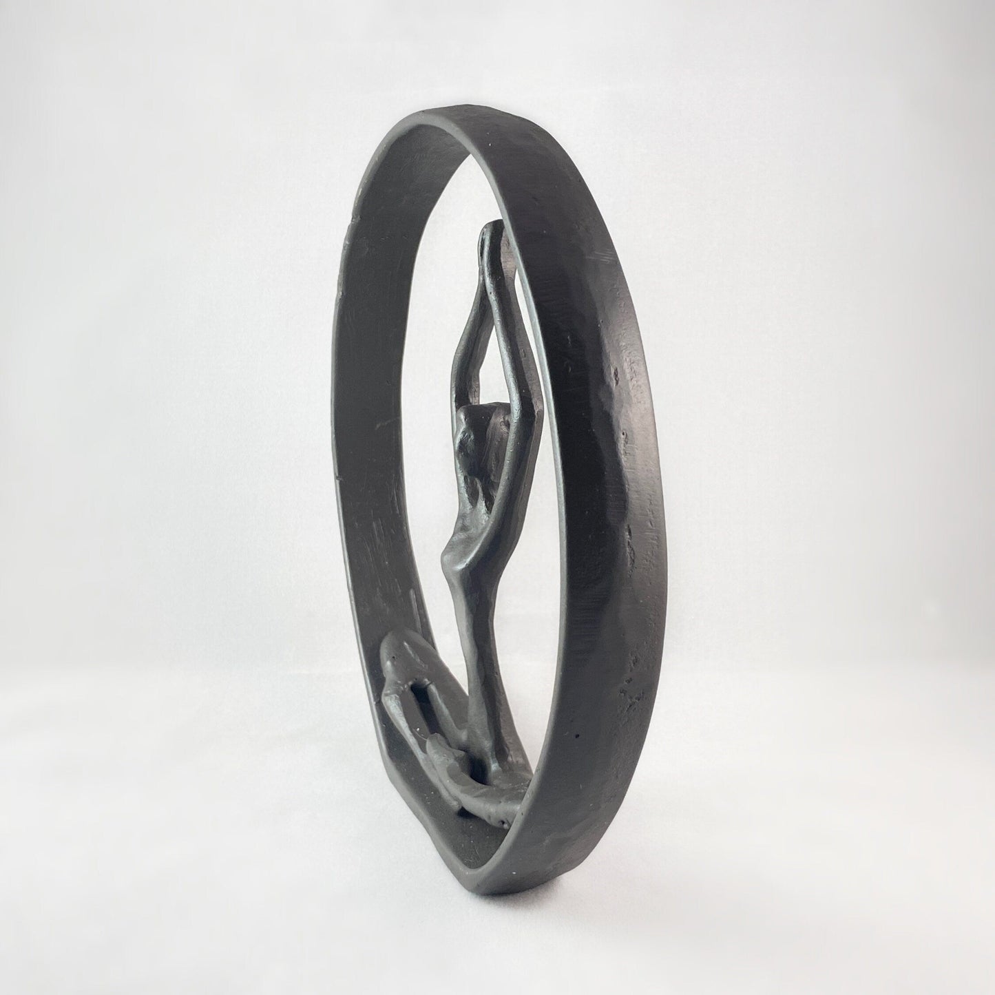 Encircled Yoga Pose Bronze Sculpture - Woman in Lotus Pose