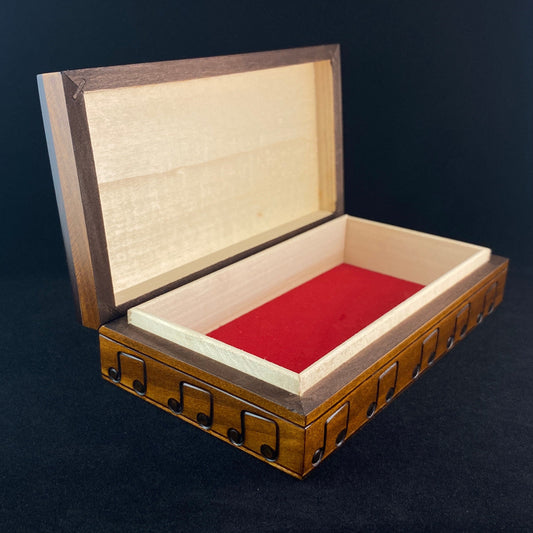 Engraved Music Bar Handmade Hinged Wooden Treasure Box