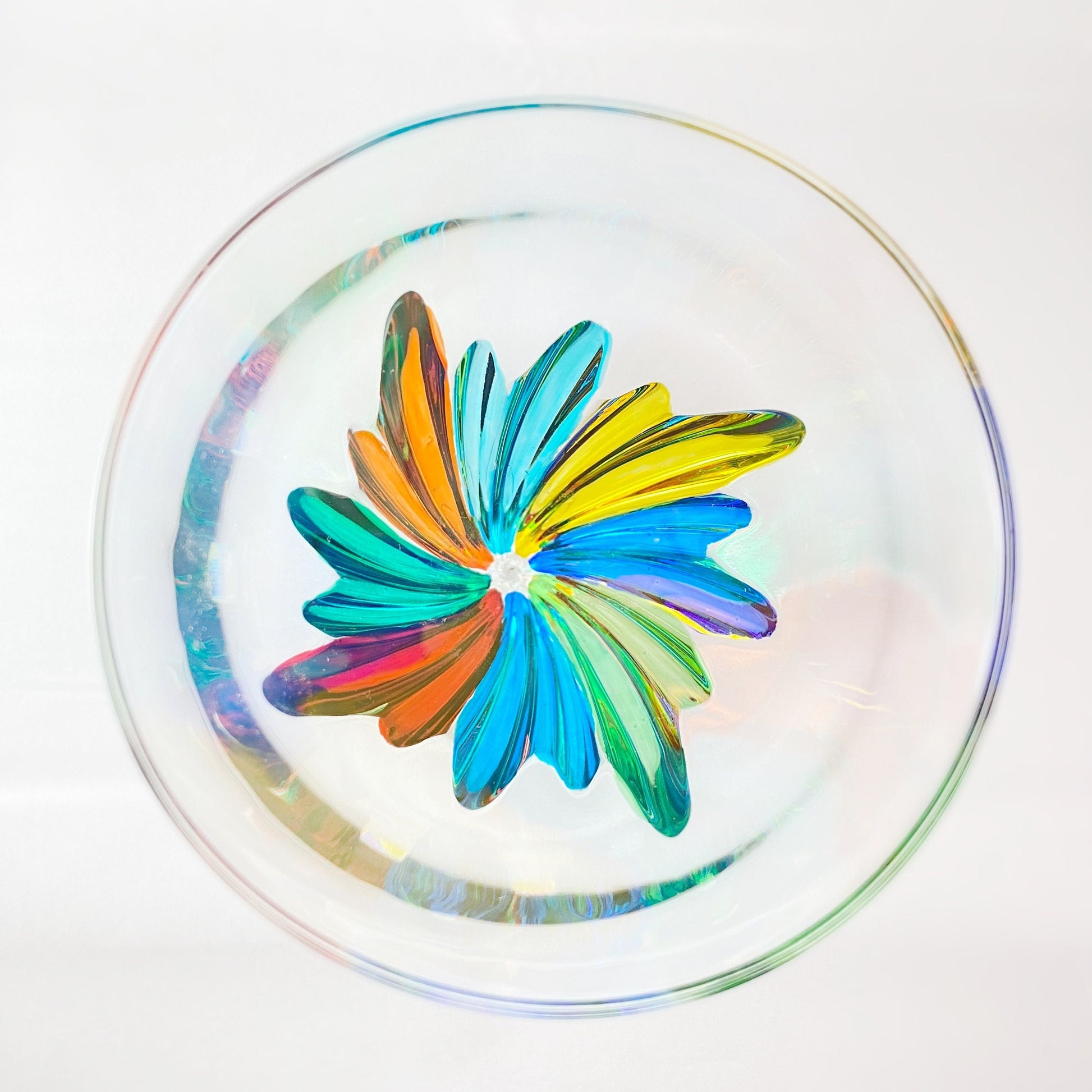 Fluente Venetian Glass Wine Glass - Handmade in Italy, Colorful Murano Glass