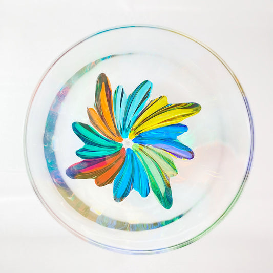 Fluente Venetian Glass Wine Glass - Handmade in Italy, Colorful Murano Glass