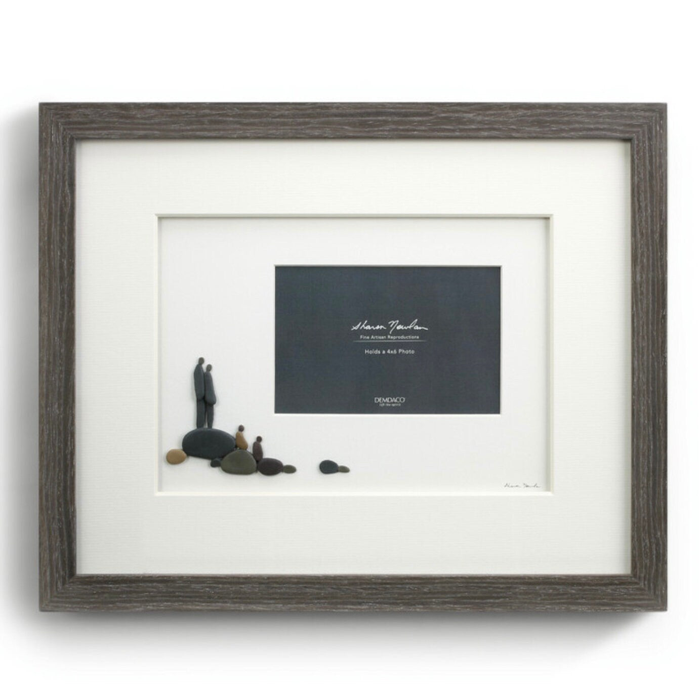 Four of Us Photo Frame, Sharon Nowlan Pebble Art