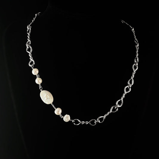 Freshwater Pearl Silver Tennis Necklace Yvette - Sorrelli