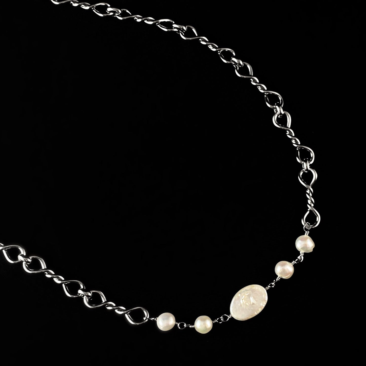 Freshwater Pearl Silver Tennis Necklace Yvette - Sorrelli