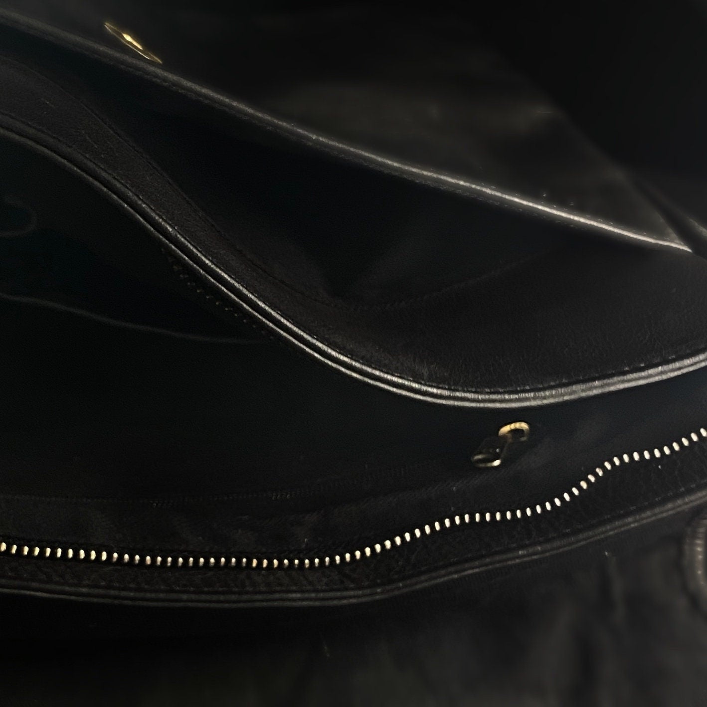Genuine Italian Leather Handbag - Black, Woven Detail