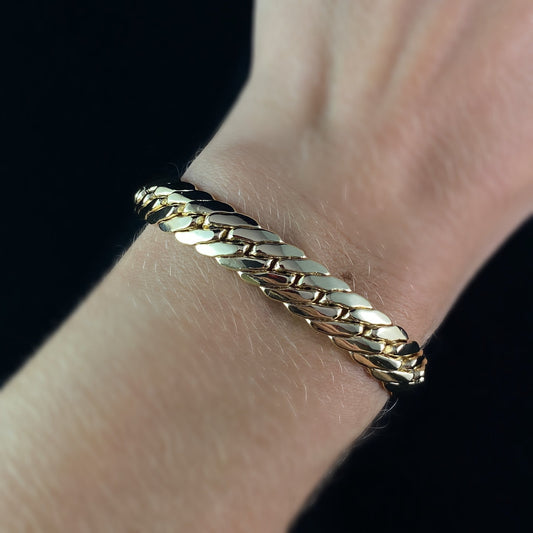 Gold Everyday Simple Bracelet - Herringbone 1920s