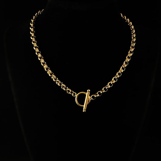 Gold Paper Chain Toggle Necklace - 3Souls