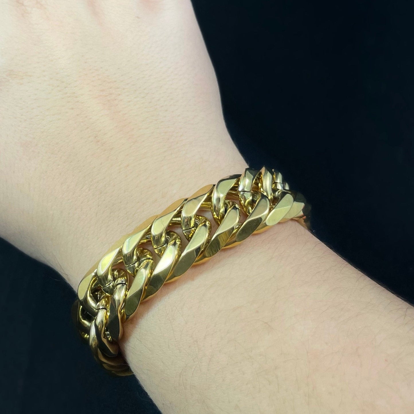 Gold Thick Chain Link Bracelet - Handmade in Spain