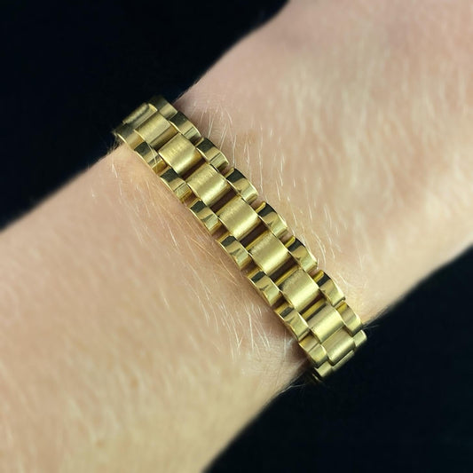 Gold Watch Band Style Bracelet - Athena