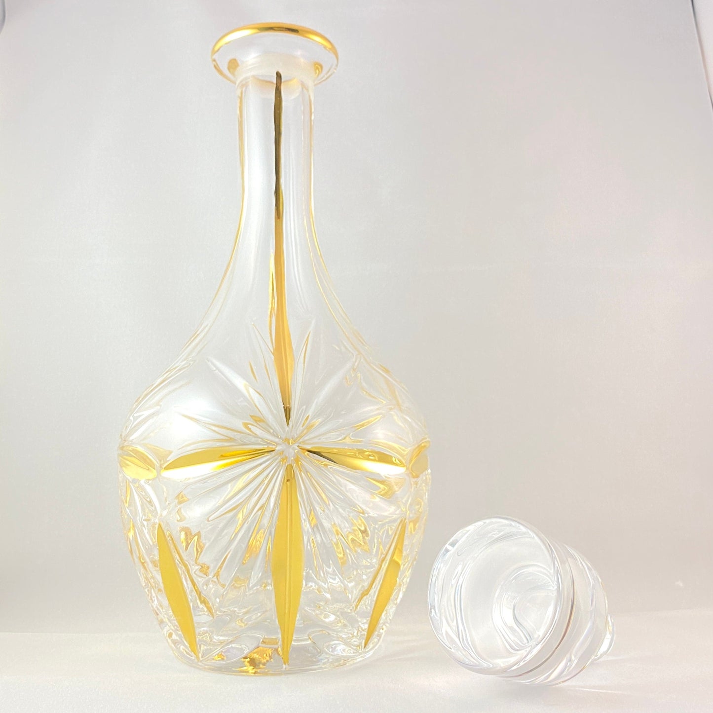 Gold Whiskey Decanter, 24kt Gold Venetian Glass Whiskey Decanter - Handmade in Italy, Colorful Murano Glass