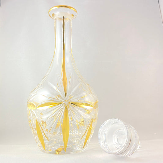 Gold Whiskey Decanter, 24kt Gold Venetian Glass Whiskey Decanter  - Handmade in Italy, Colorful Murano Glass