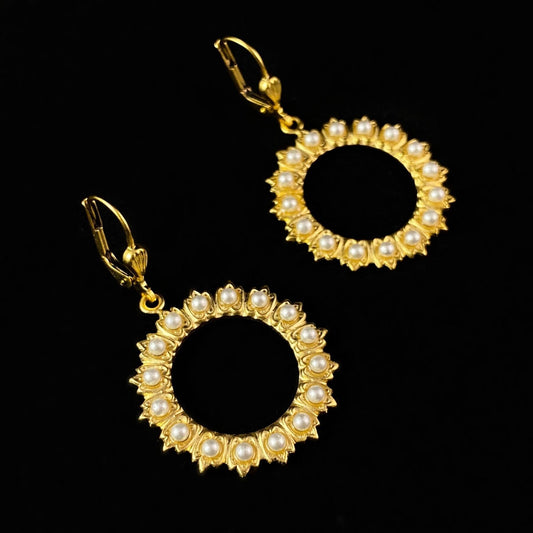 Gold Wreath Earrings - La Vie Parisienne by Catherine Popesco