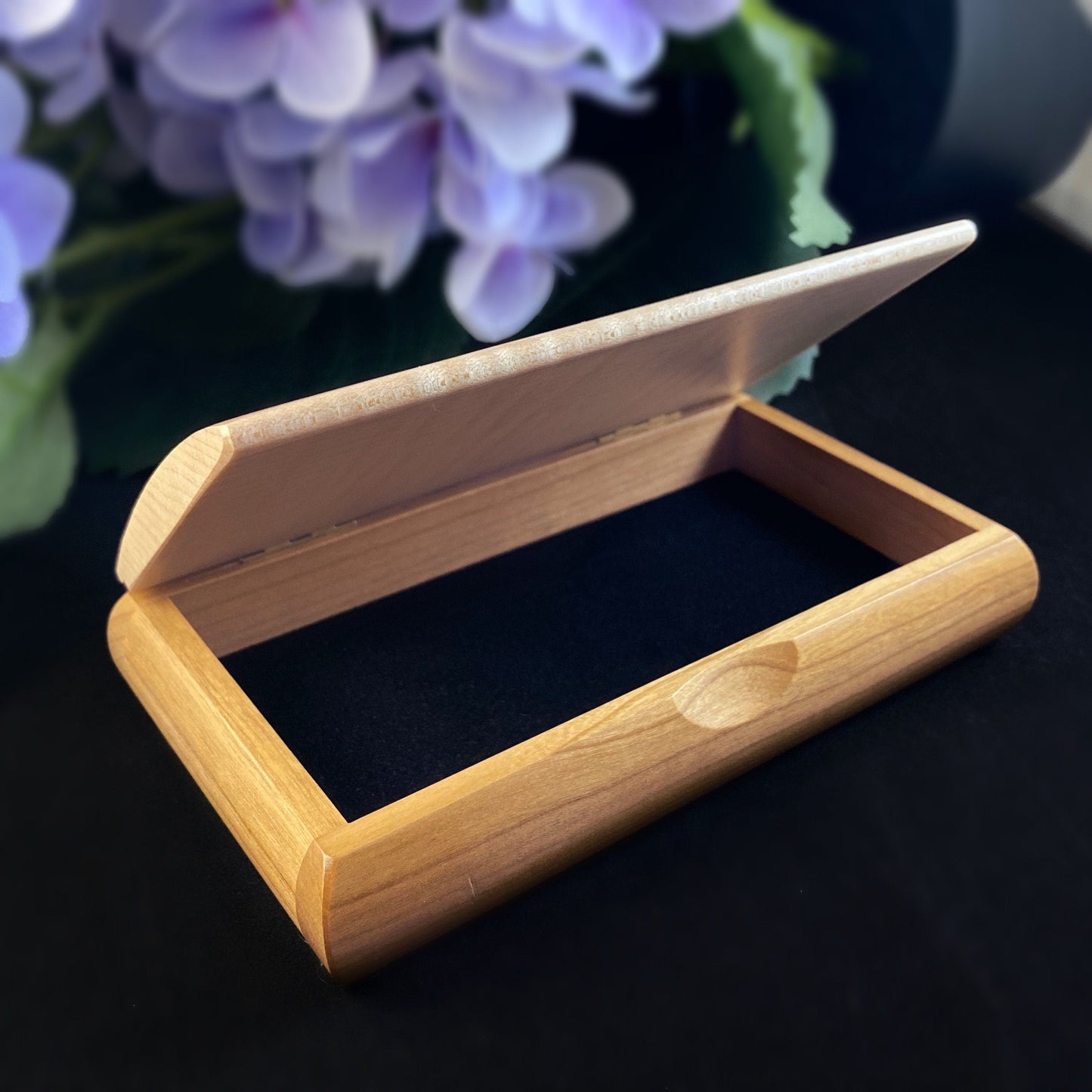 Great Lakes Handmade Wooden Box - Cherry and Curly Maple