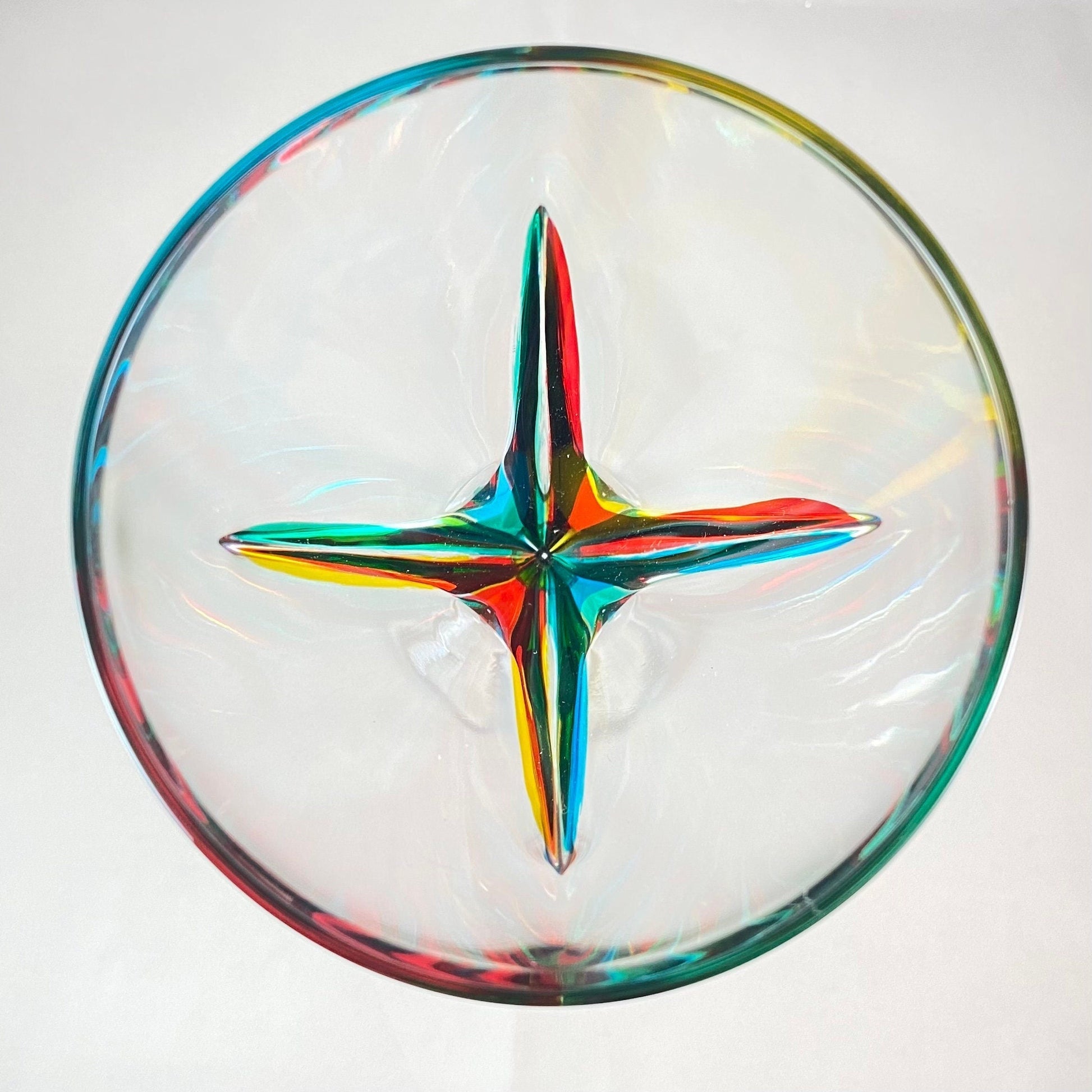 Green Stem Fusion Venetian Glass Wine Glass - Handmade in Italy, Colorful Murano Glass