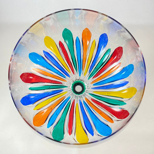 Green Stem Incanto Large Venetian Wine/Gin Glass - Handmade in Italy, Colorful Murano Glass