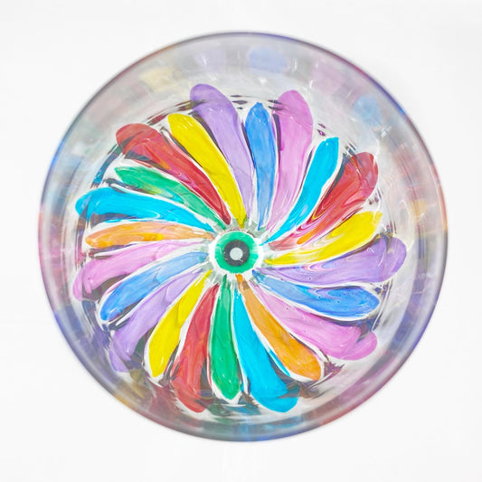 Green Stem Incanto Venetian Glass Spritz Glass - Handmade in Italy, Colorful Murano Glass