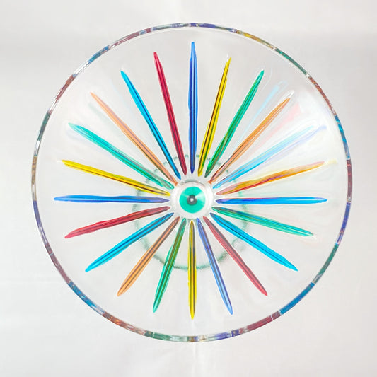 Green Stem Timeless Outline Venetian Martini Glass - Handmade in Italy, Colorful Murano Glass