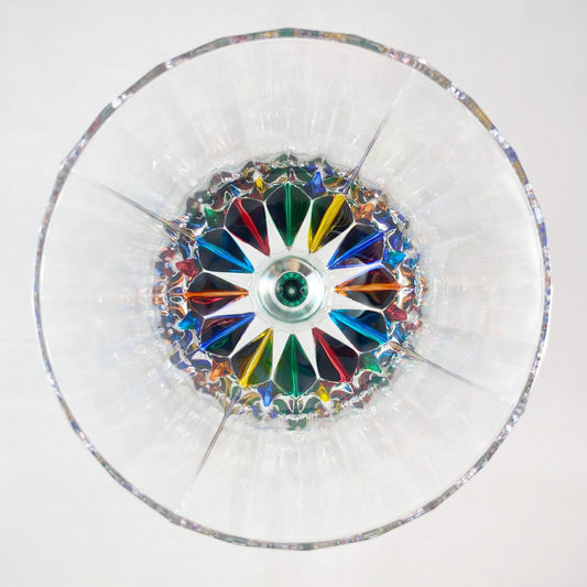 Green Stem Venetian Glass Adagio Clarity Wine Glass - Handmade in Italy, Colorful Murano Glass