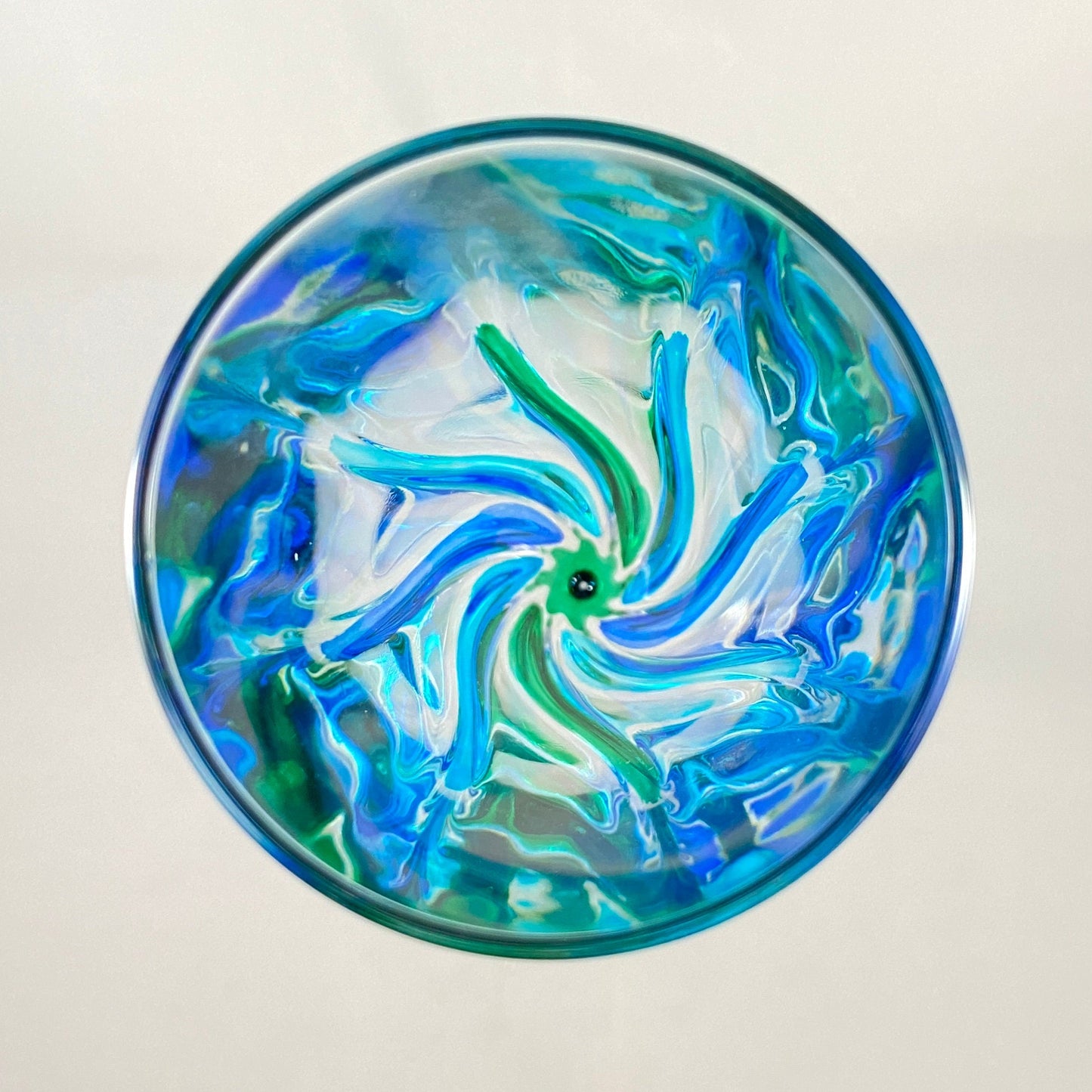 Green Stem Venetian Glass Champagne Glass - Handmade in Italy, Colorful Murano Glass