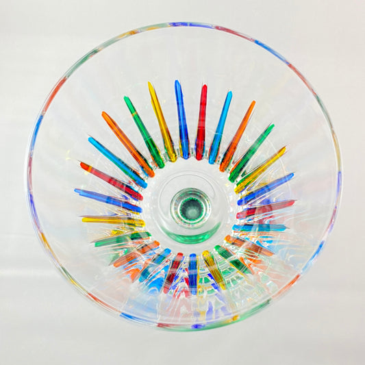 Green Stem Venetian Glass Timeless Wine Glass - Handmade in Italy, Colorful Murano Glass