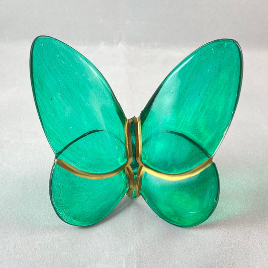 Green Venetian Glass Butterfly - Handmade in Italy, Colorful Murano Glass
