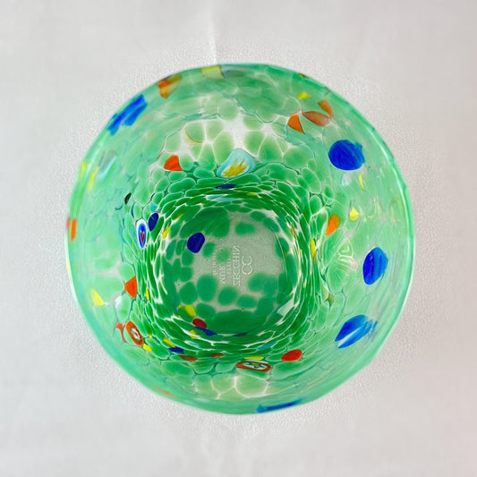 Murano Glass Green Drinking Glass, Venetian Glass - Handmade in Italy, Colorful Murano Glass