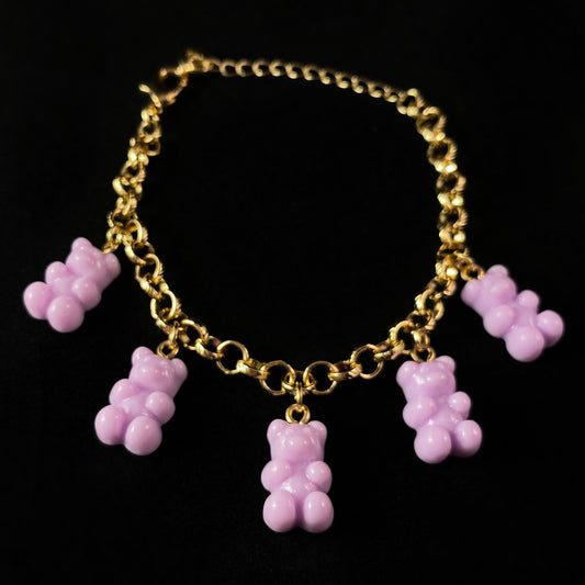 Gummy Bear Charm Bracelet - Light Purple