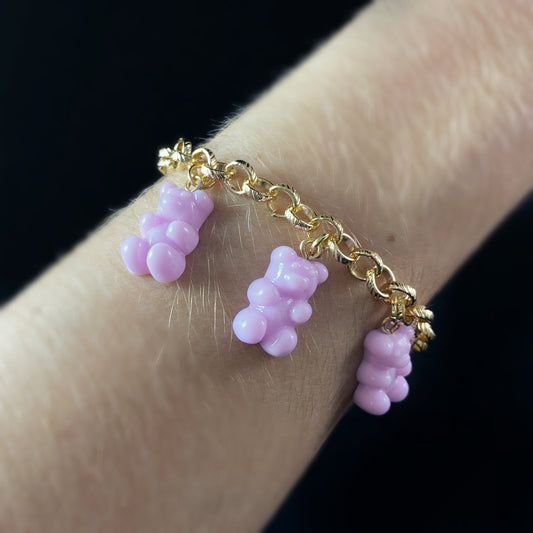 Gummy Bear Charm Bracelet - Light Purple