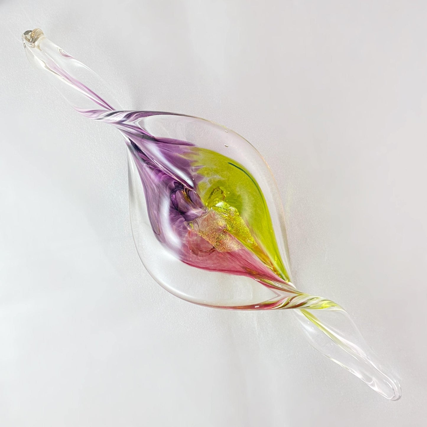 Hand Blown Glass Spiral Ornament - Bloom