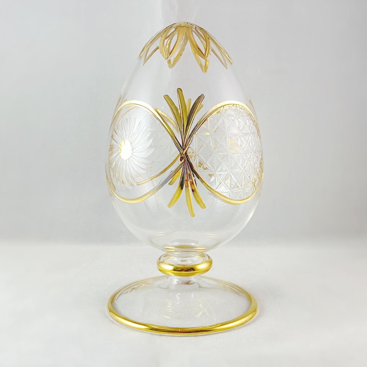 Hand Blown Glass Tabletop Egg - 7 Inch