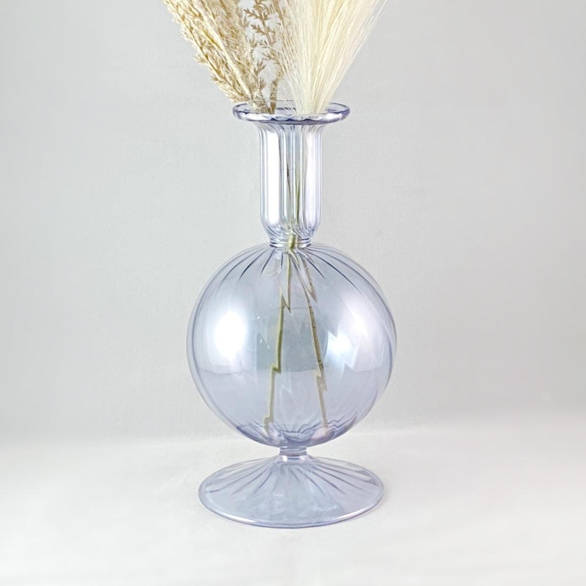 Hand Blown Glass Vase - Light Blue