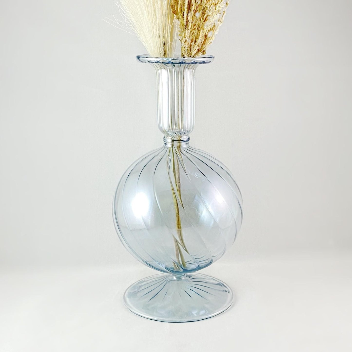 Hand Blown Glass Vase - Teal
