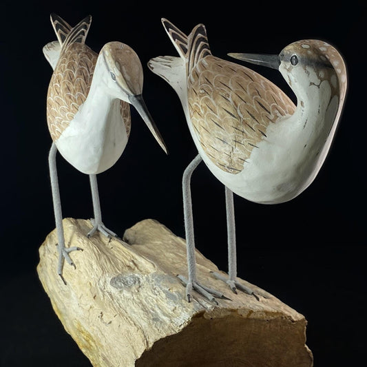 Hand Carved, Hand-painted Wooden Godwits