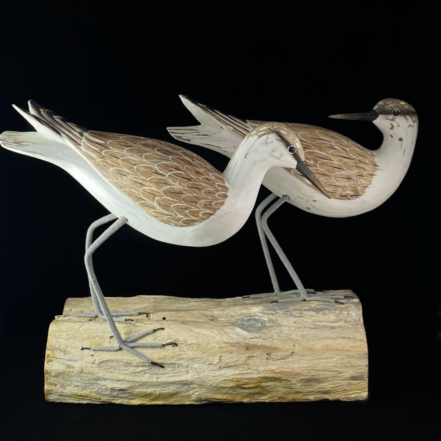 Hand Carved, Hand-painted Wooden Godwits